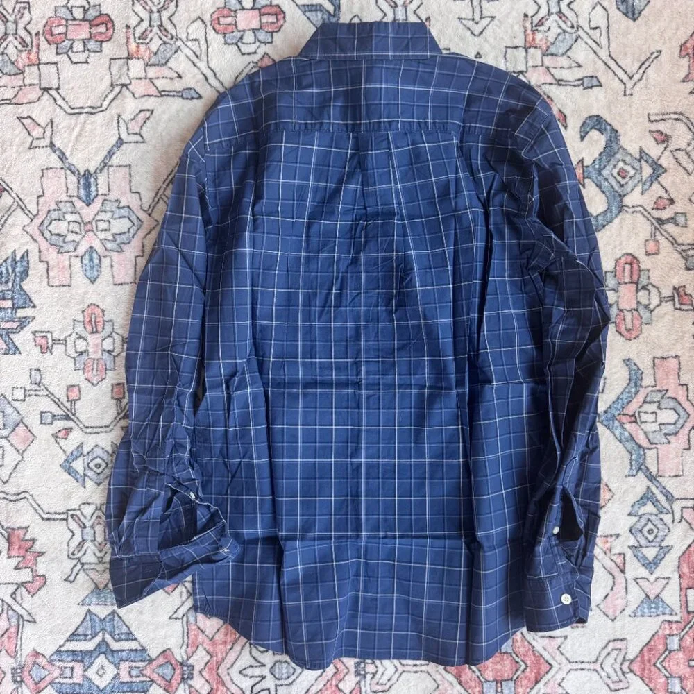 Gap Factory Poplin Shirt Blue Plaid - size Small NWT - Picture 3 of 3